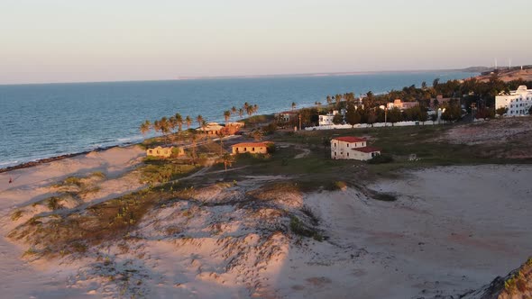 Desert landscape of Brazilian Northeast Beach at Ceara state