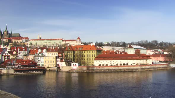 WS, Tracking Left, Charles Bridge, Prague, Czech Republic, Tracking Left over Vitava river