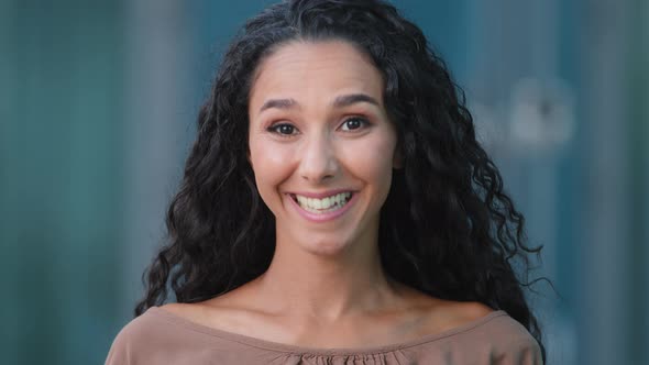 Curious Hispanic Caucasian Woman Nods Head with Agreement Says True Agrees Yes Smiles Broadly Shows