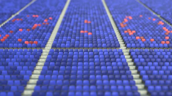 20 Score Made with Red and Blue Stadium Seats alt