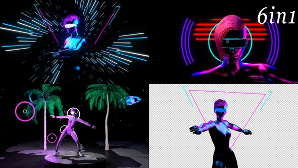 Neon Dancer - VJ Loop Pack (6in1)
