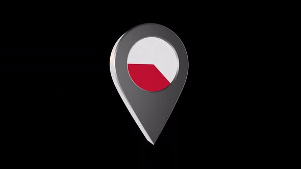 3d Animation Map Navigation Pointer With Flag Of Bratislava (Slovakia) With Alpha Channel - 2K