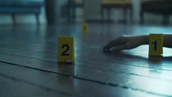 Closeup of a Crime Scene in a Deceased Person's Home.