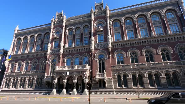 The Building of the National Bank of Ukraine in Kyiv Slow Motion