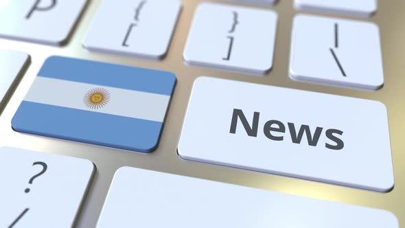 News Text and Flag of Argentina on the Keyboard alt