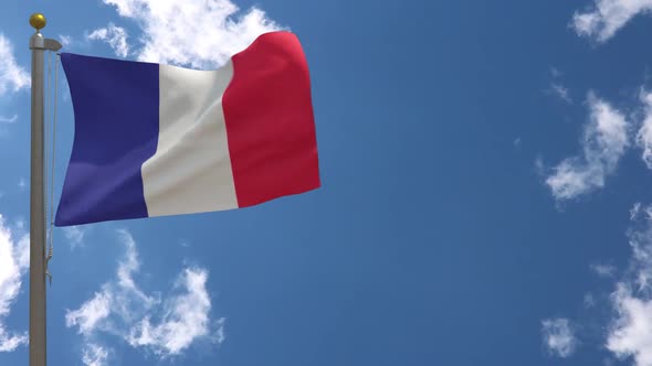 France Flag On Flagpole