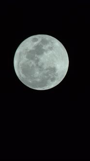 Vertical Video of the Full Moon in the Night Sky