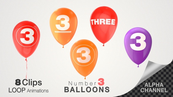 Balloons With Number 3 alt