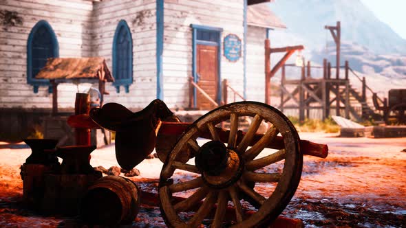 Old American Wild Western Style Town alt