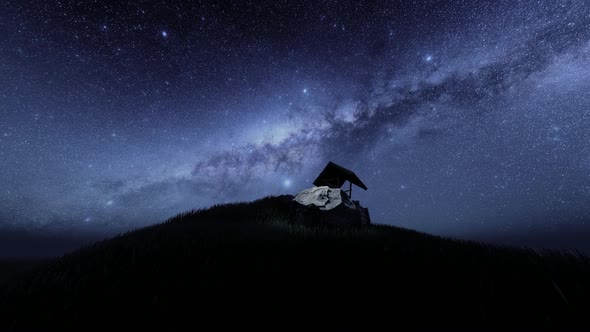 Water Well and Milky Way View