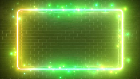 Rectangular Neon Sparkling Luminous Shape