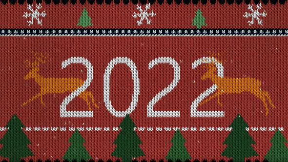 New Year 2022 Knitted Background