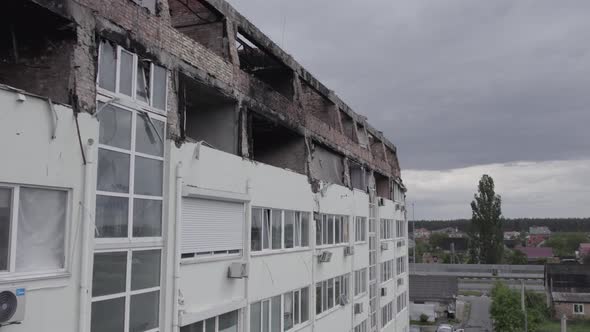 Ukraine  Building Destroyed By the War in Stoyanka Bucha District