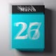 Fast Calendar Blue Scrolling Showing Every Day and Month with Flipping Pages, Timelapse V3 - VideoHive Item for Sale