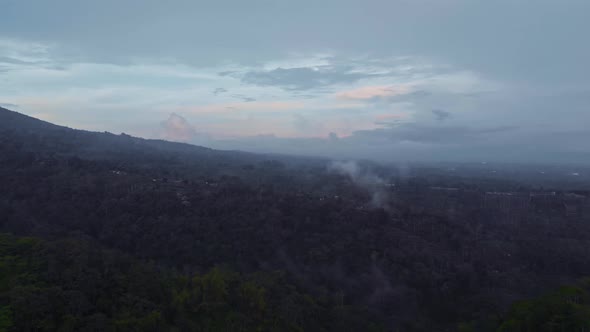 Flight Over the Gorges in the Mountains of Bali