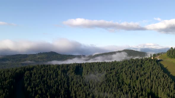 Aerial View of Mountains at Sunny Summer Day