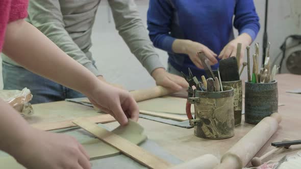 Children's Master Class in Clay Modeling. Ceramic Workshop