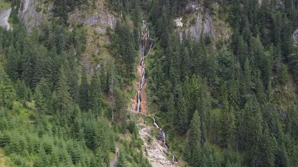 Horses Waterfall In Romania