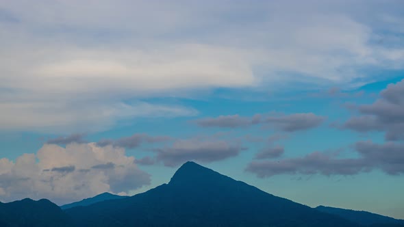 View of Colorful dramatic sky sunset or sunrise with Moving clouds background