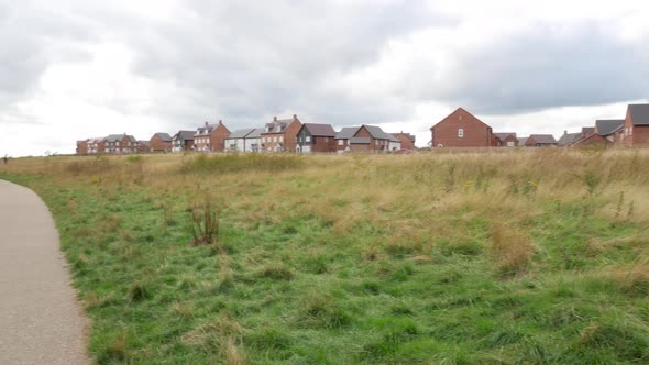 Wide Shot of a Newly Built Housing Estate.