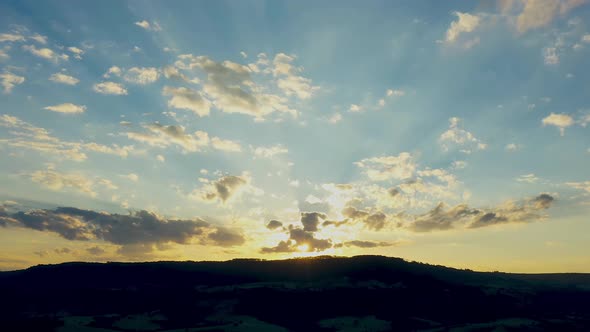 Countryside rural clouds Timelapse. Tropical scenery. Motion at blue sky.