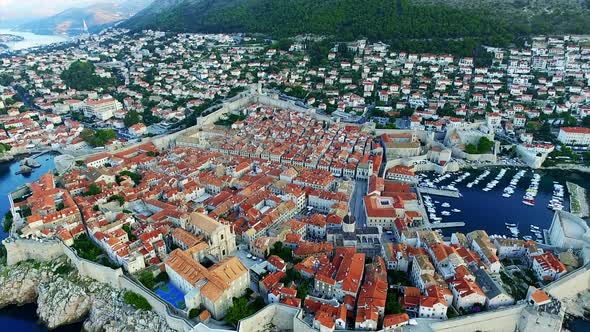 Dubrovnik city walls in Croatia. 	