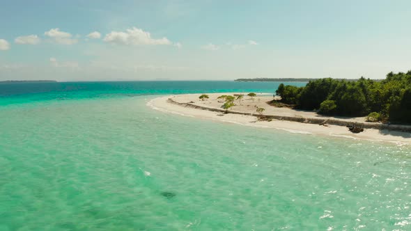 Tropical Island with Sandy Beach. Balabac, Palawan, Philippines