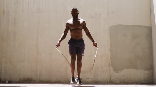 Man exercising in an urban setting