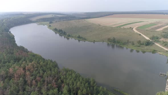 Aerial view of a lake