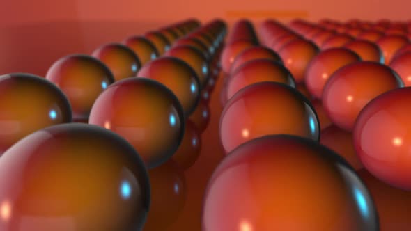 3d orange sphere room background