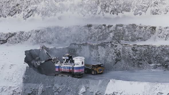 Boring Machine is Working in Opencast Mine