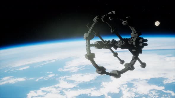 Earth and Outer Space Station Iss alt