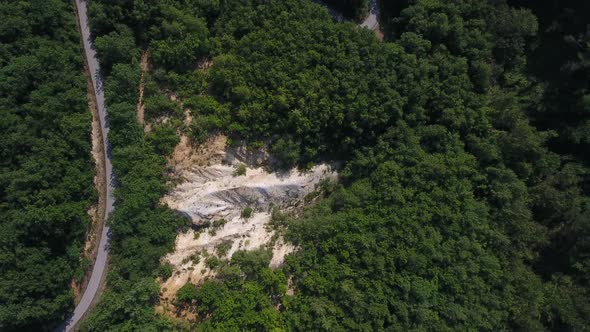 Quarry In A Forest Top View