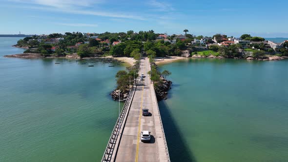 Famous tropical scenery at Vitoria state of Espirito Santo Brazil