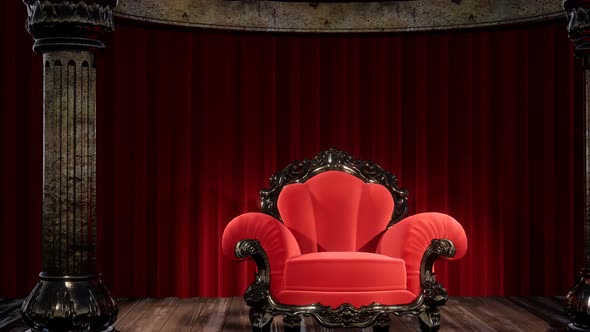 Luxurious Theater Curtain Stage with Chair