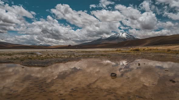 Timelapse of a Mountain in Bolivia, at the Border to Chile