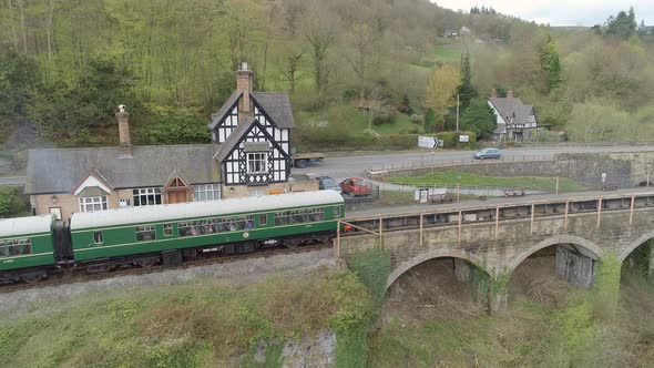 Train Waiting at a Beautiful Remote Station