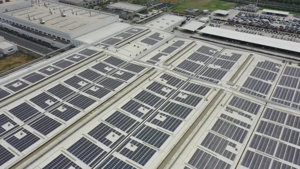 Solar power station on factory rooftop