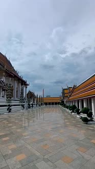 Wat Suthat Thepwararam Ratchaworahawihan the Royal Temple in Capital City Bangkok Thailand