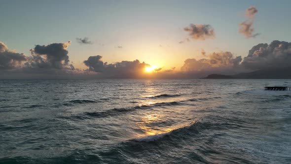 Cloudy Sunset at Sea Turkey Alanya 4 K