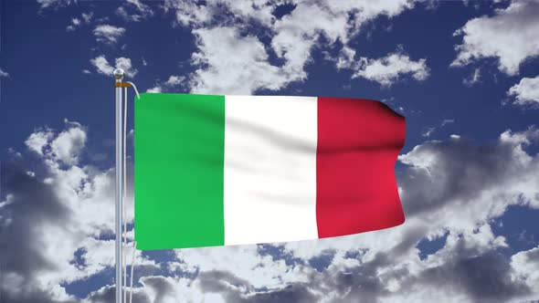 Italy Flag Waving 4k