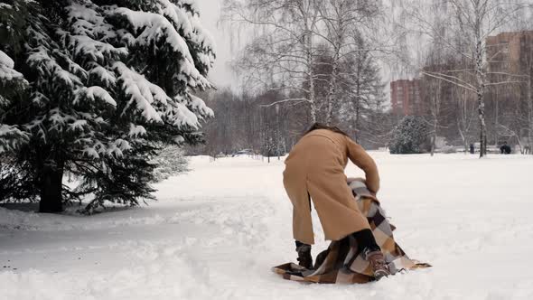 Playful Woman with Dog