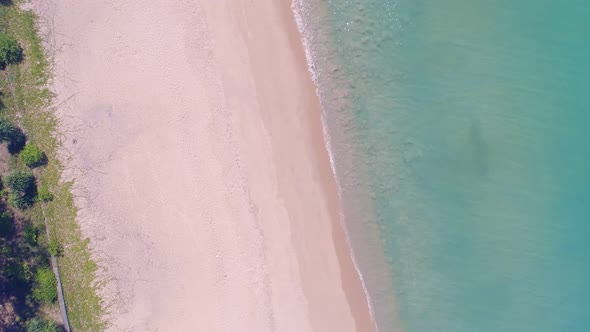 Aerial view of Phuket sea and sand beach in summer season Amazing sea beach with ocean wave