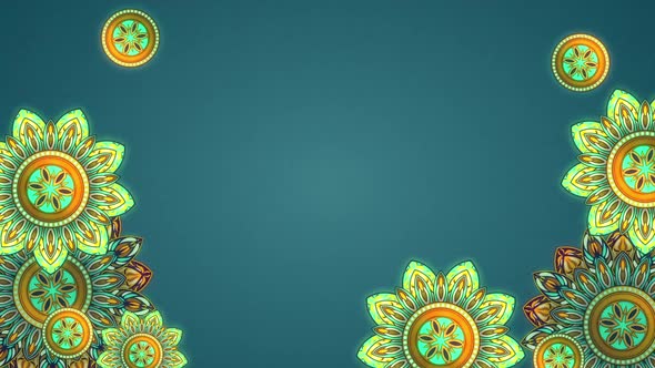 Mandala Glow Ramadan Eid Green Background