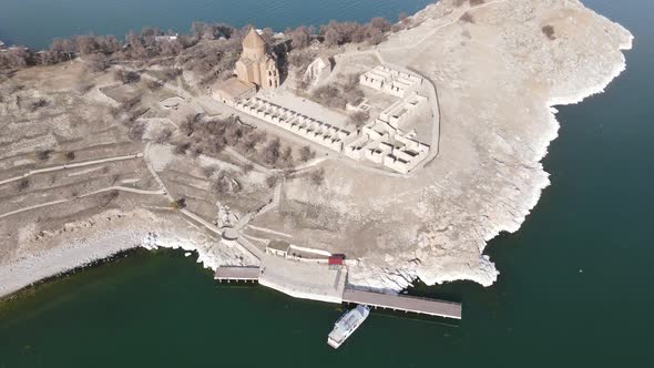 Aerial Church On Island