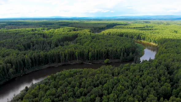 4K Drone Video of Chena River in North Star Borough, Fairbanks, Alaska