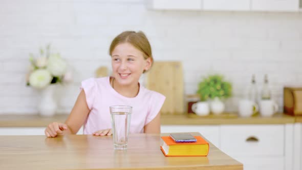 Girl Walks in the Kitchen