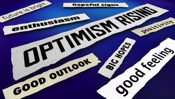 Optimism Rising Good Feeling Positive Outlook News Headlines 3d Animation