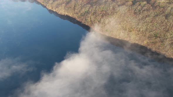 Aerial View of Lough Fad in the Morning Fog County Donegal Republic of Ireland