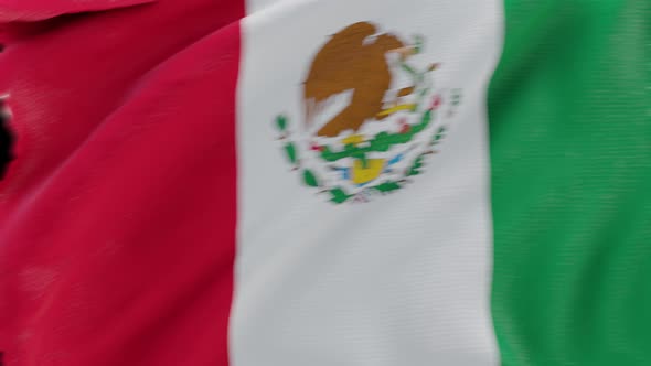 4K Mexico flag transition with alpha. two step